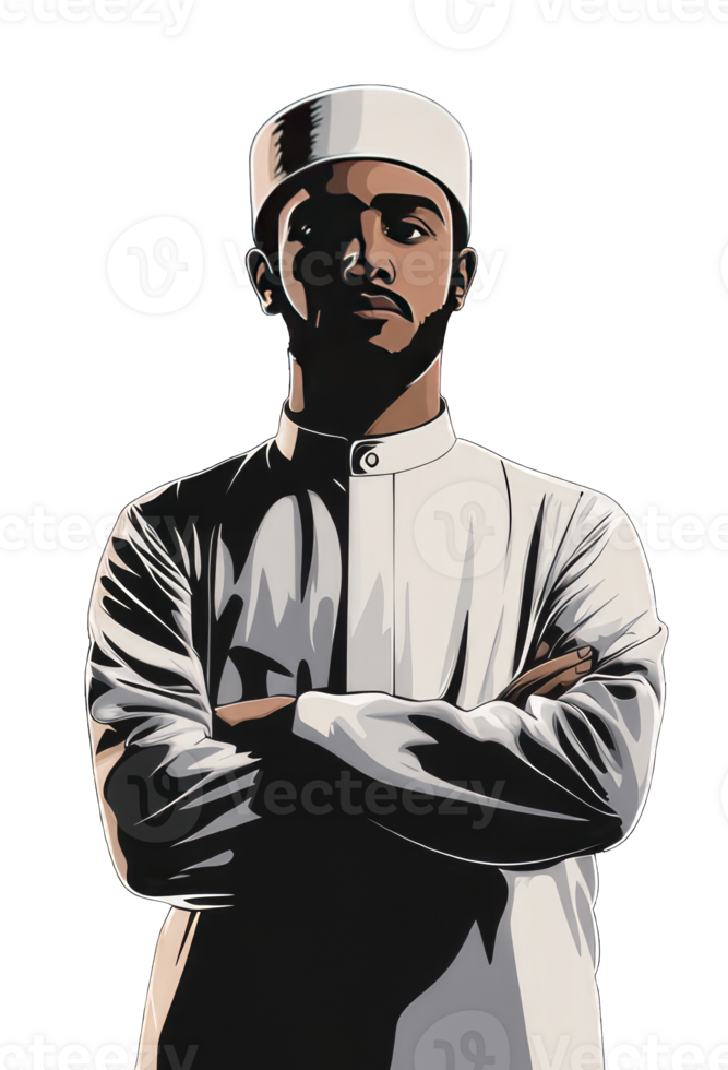 Muslim Man Portrait Graphic Design png