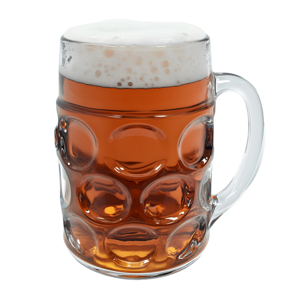 Large, Empty Clear Glass Beer Mug for Serving Drinks png