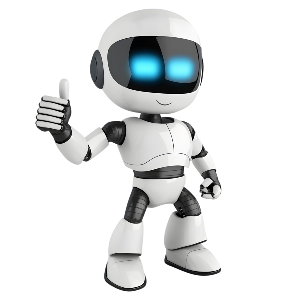 Playful Humanoid Robot Making a Thumbs Up Gesture png