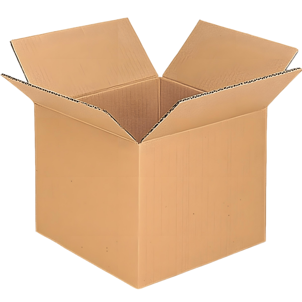 Simple Open Cardboard Box with No Contents Inside png