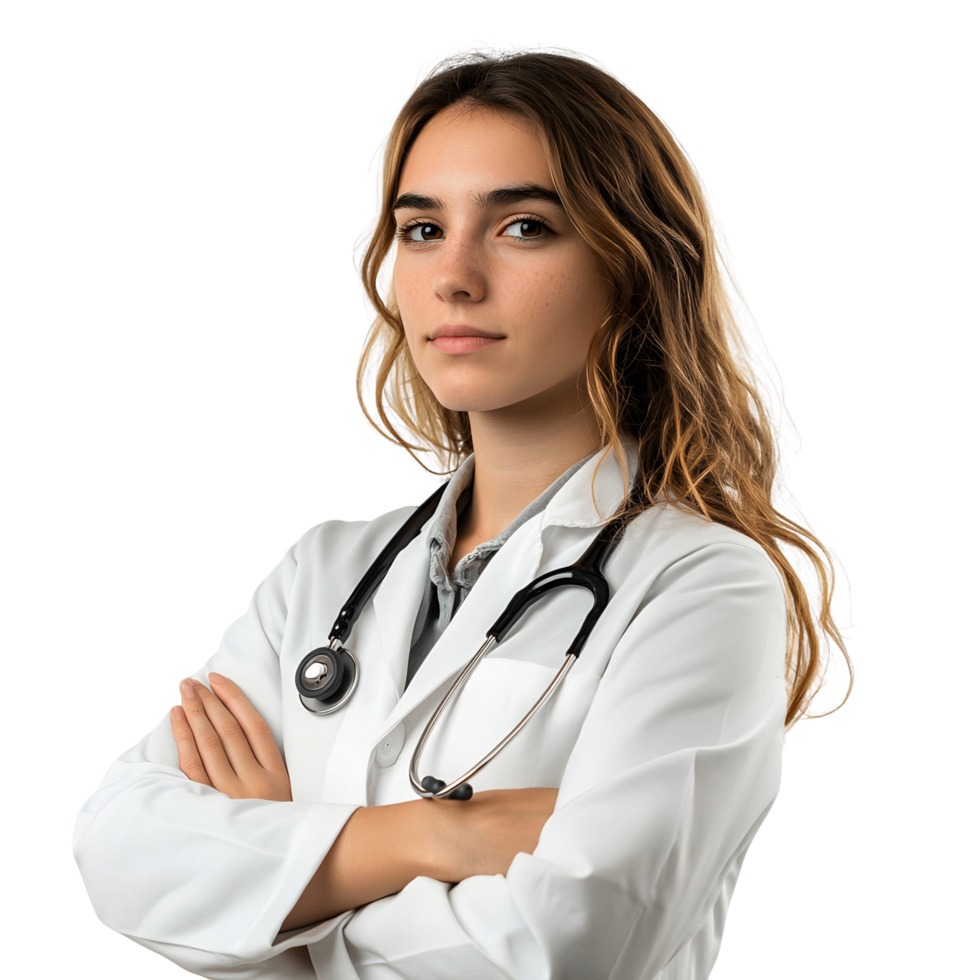 Confident Young Woman Doctor Smiling with Assurance png