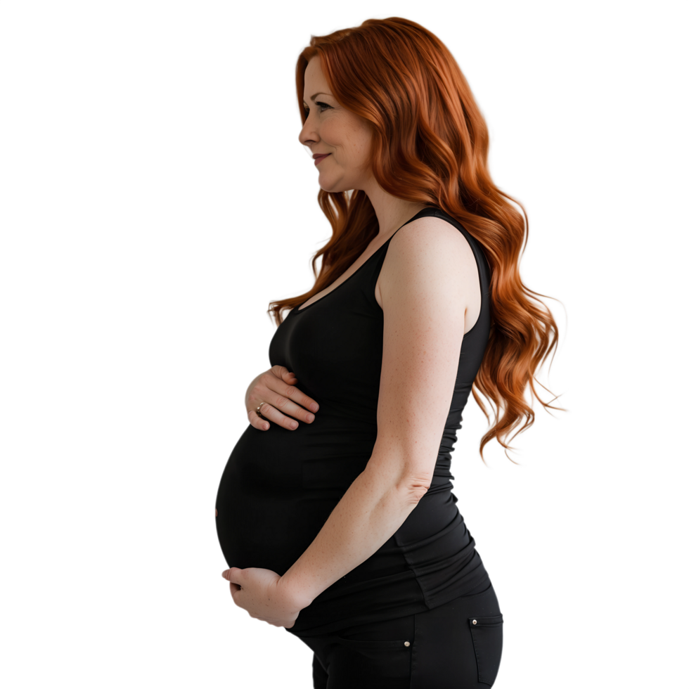 Glowing Pregnancy Portrait Ideal for Maternity and Family Content png