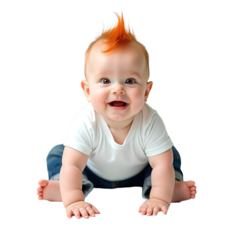 Smiling Infant on the Move Ideal for Child Development Family Ads png
