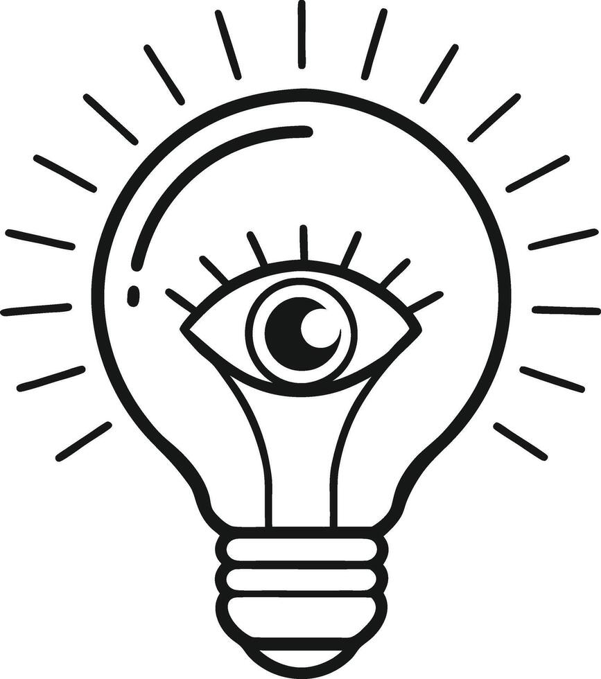 Illuminating Insight icon Silhouette vector