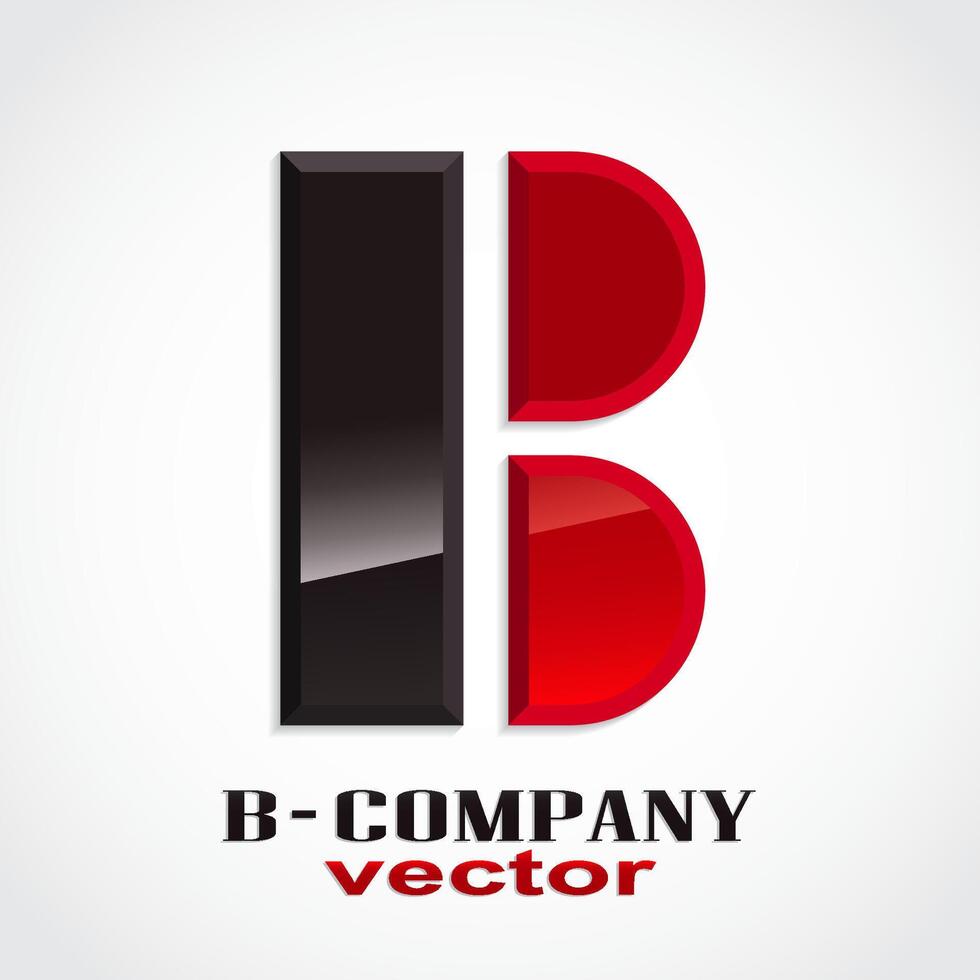 3d color metalshiny stylized B letter logo vector