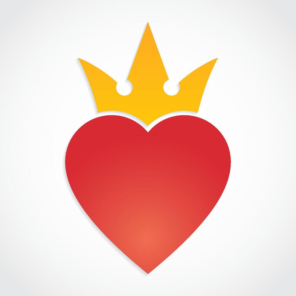 heart with crown symbol vector