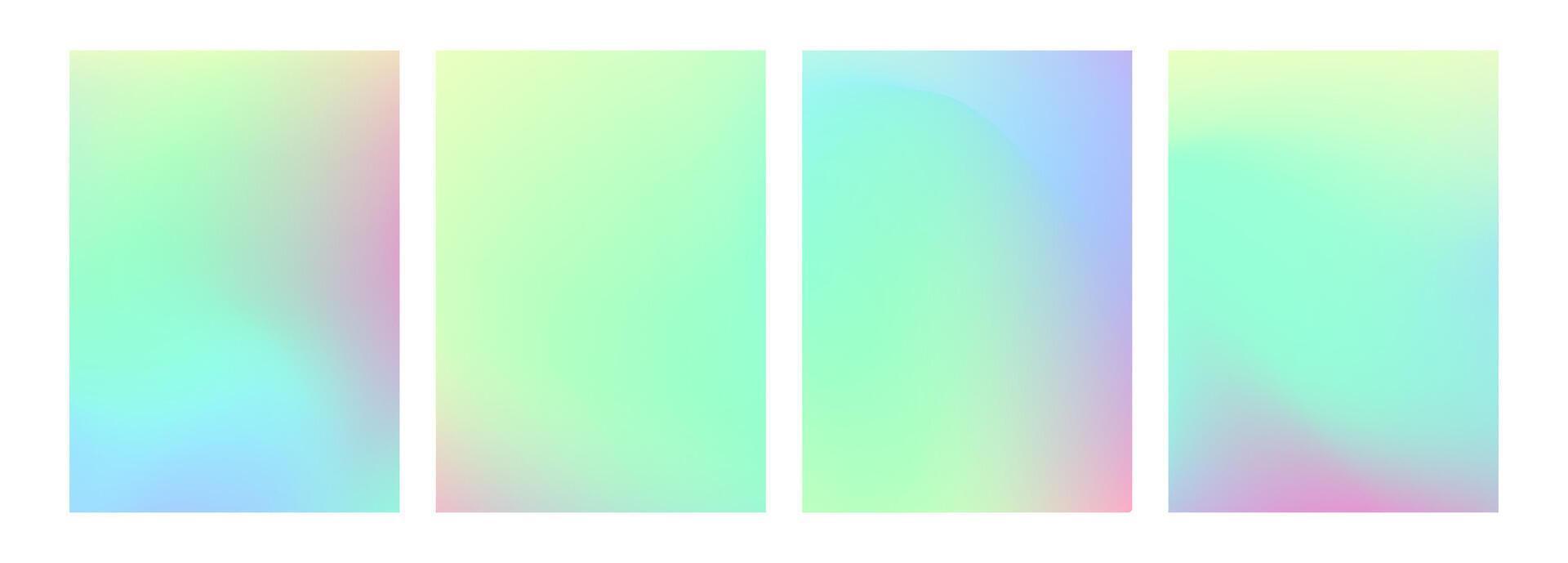 Set of hologram color backgrounds. Abstract hologram background. Modern minimalist background vector
