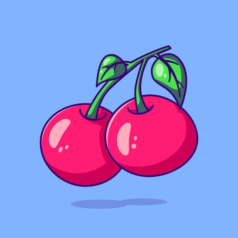 Lychee fruit designed in cartoon flat style isolated on plain blue background. Lychee fruit icon. Ripe lychee fruit illustration. vector