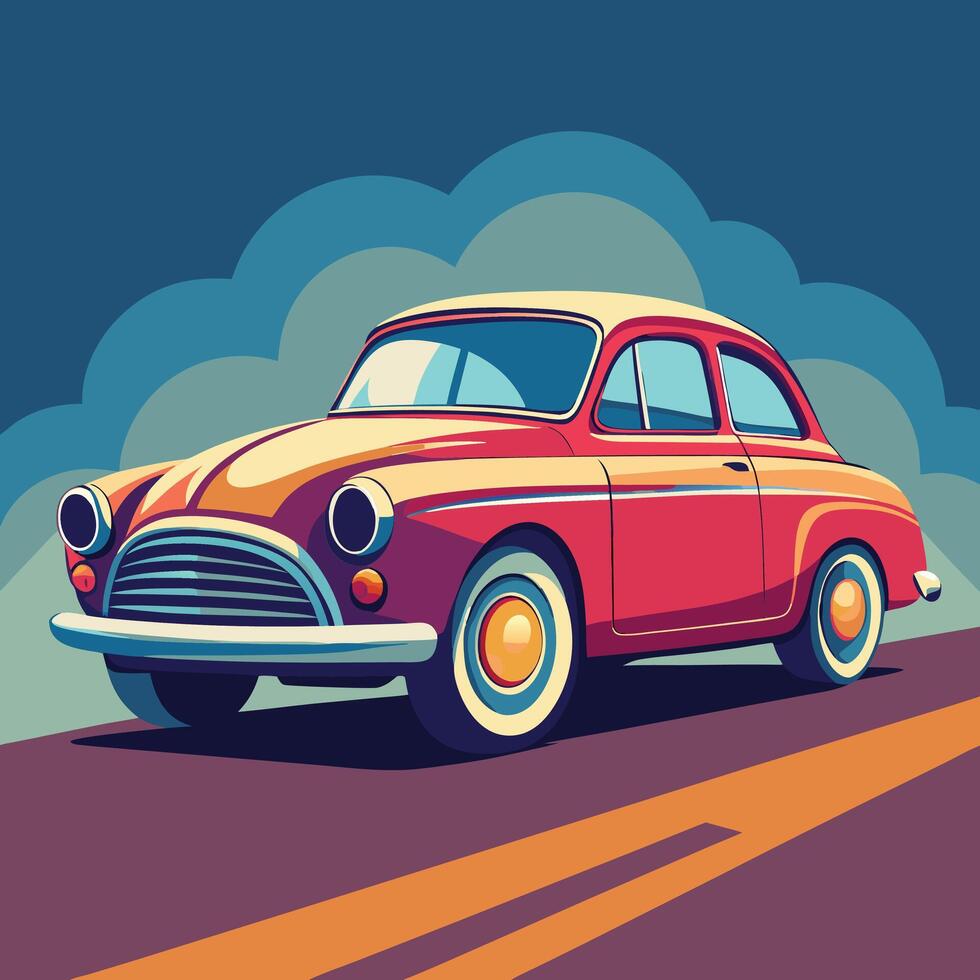 Colourful car in colourful background. vector