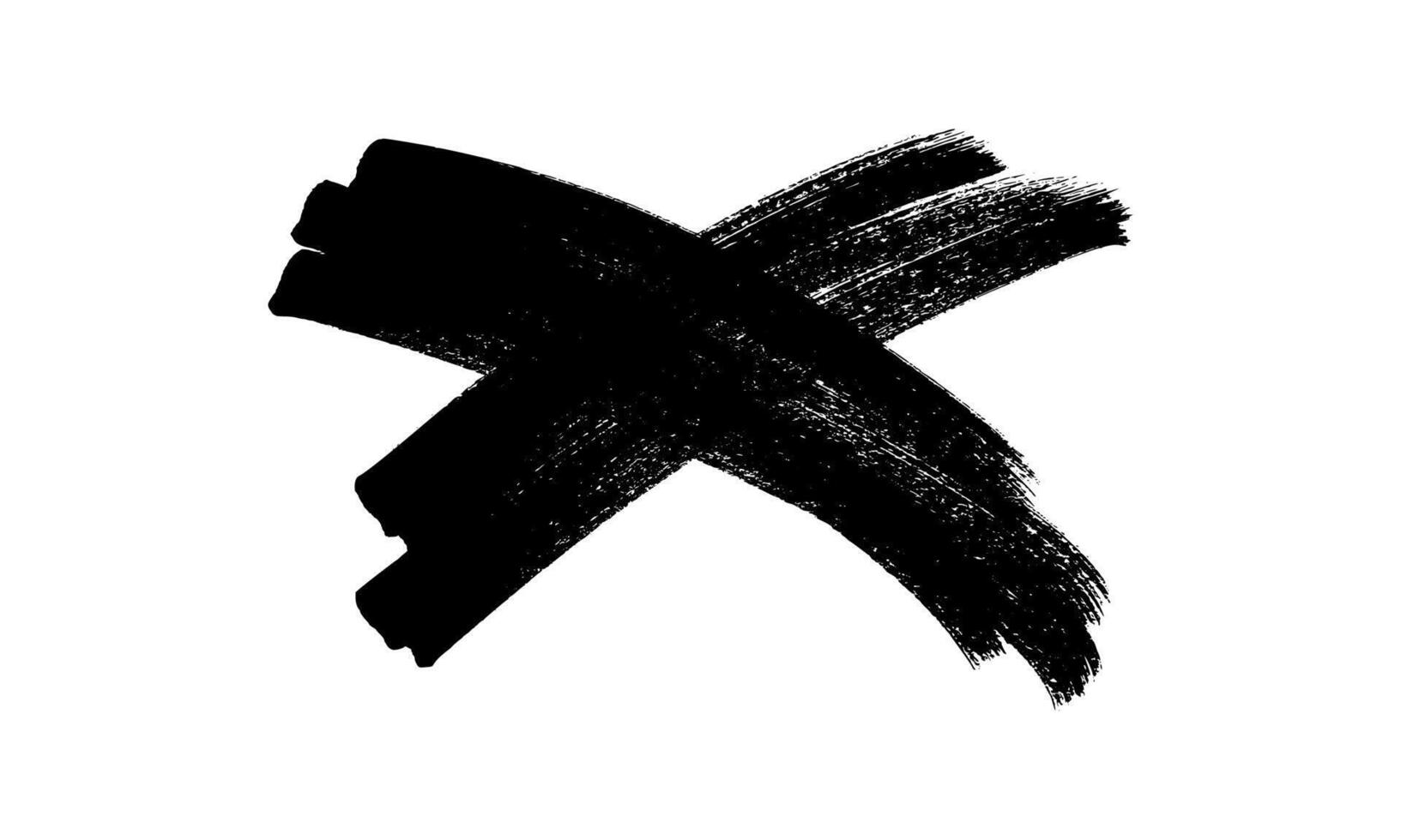 Hand drawn brush cross symbol. Black cross symbol on background vector