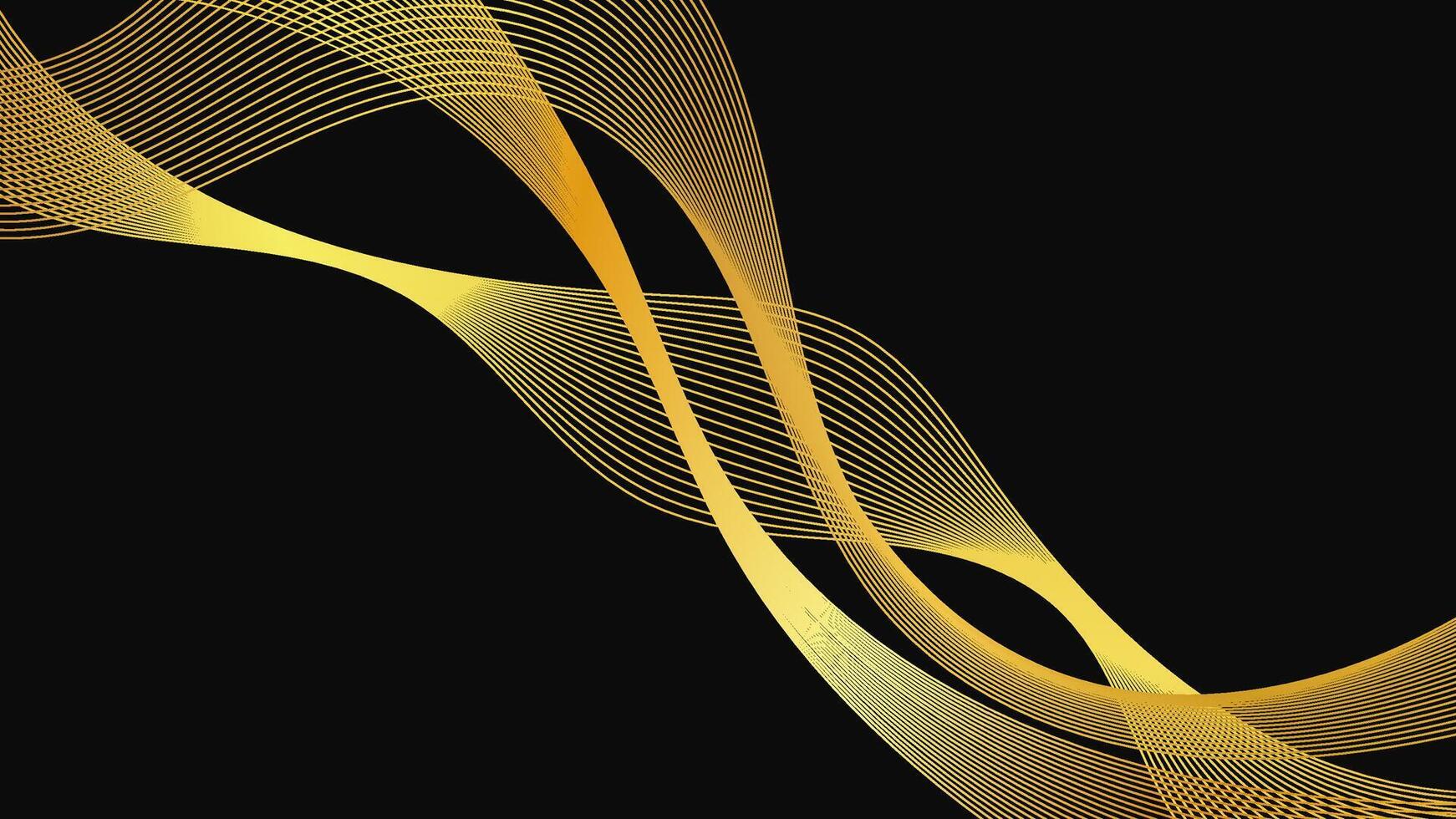 Abstract backdrop with luxury golden waves on dark background. Modern background, wave . illustration vector