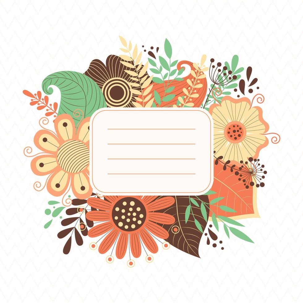 Floral frame. Template for greeting cards, postcards, invitations. Place for text. vector