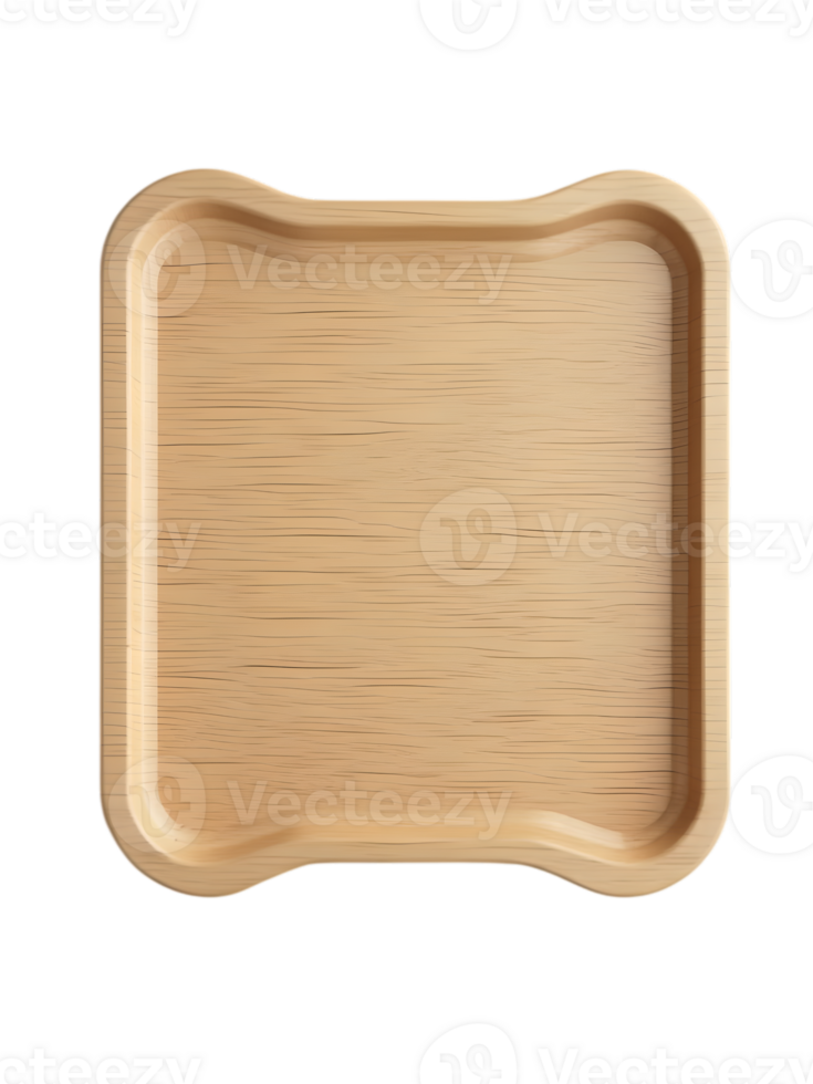 A wooden food serving tray illustration. png