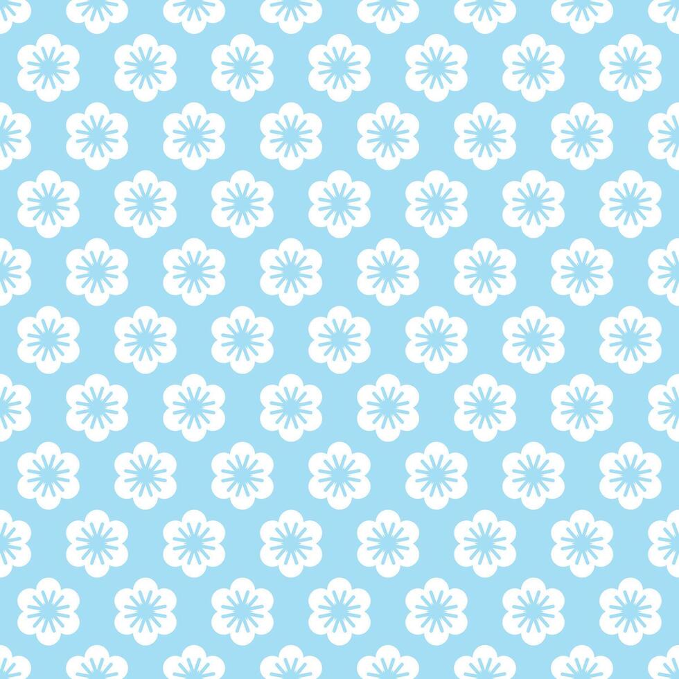 Floral ethnic fabric seamless pattern minimal style on light blue color background vector