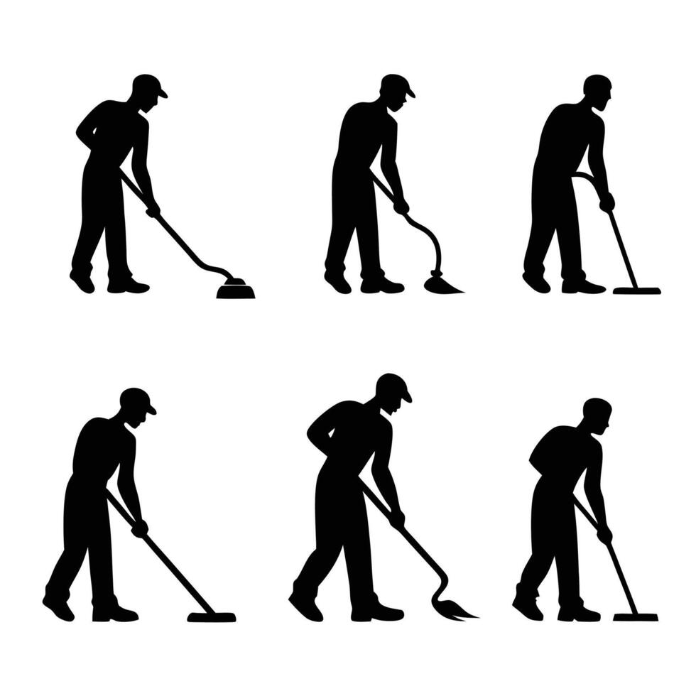 Housekeeping Staff Pictogram Set vector