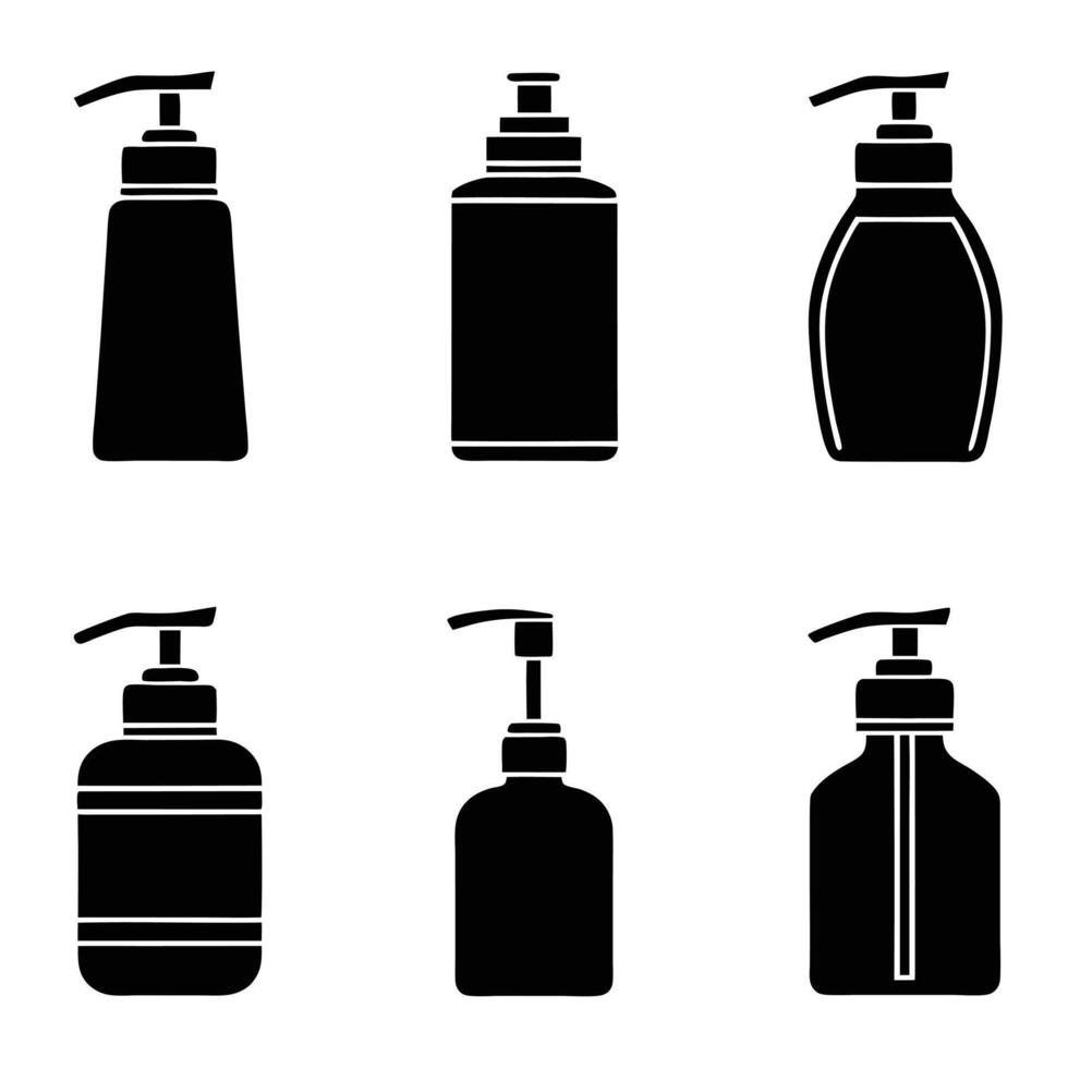 Hand Sanitizer Bottle Icon Set vector