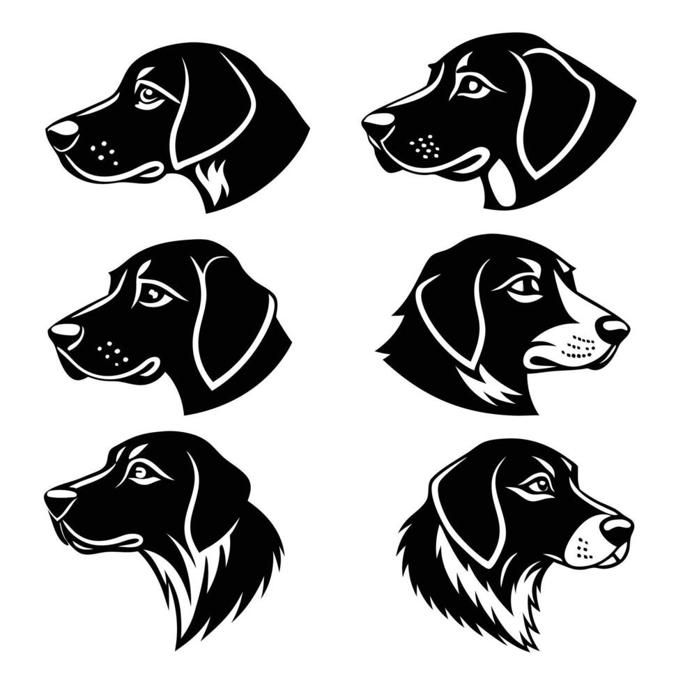 Various Dog Breed Face Icons vector