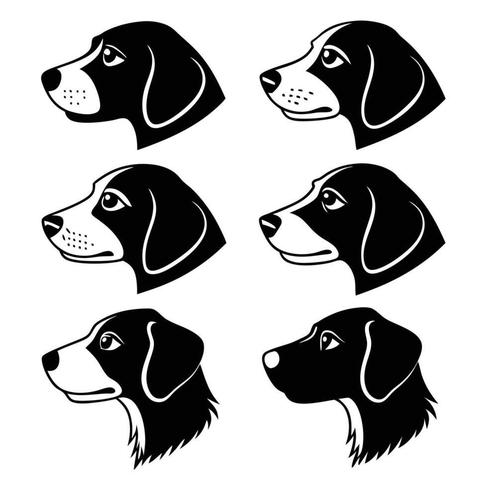 Adorable Puppy Face Icons Set vector