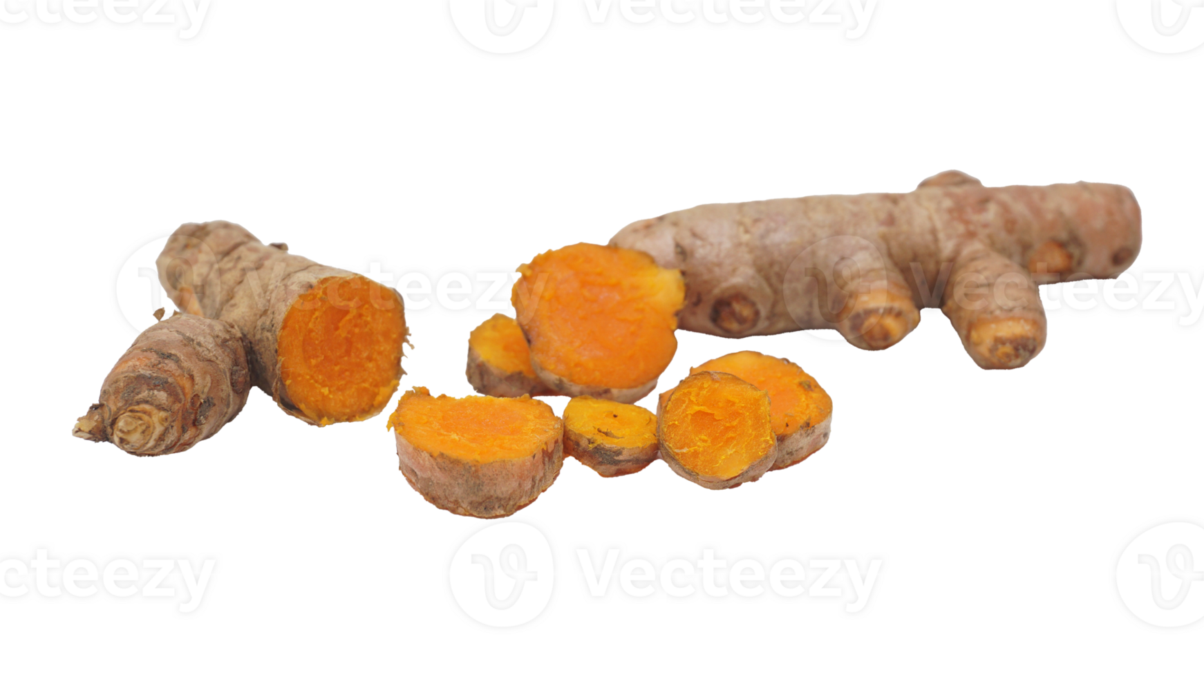 Raw Turmeric Spice on Transparent Background png