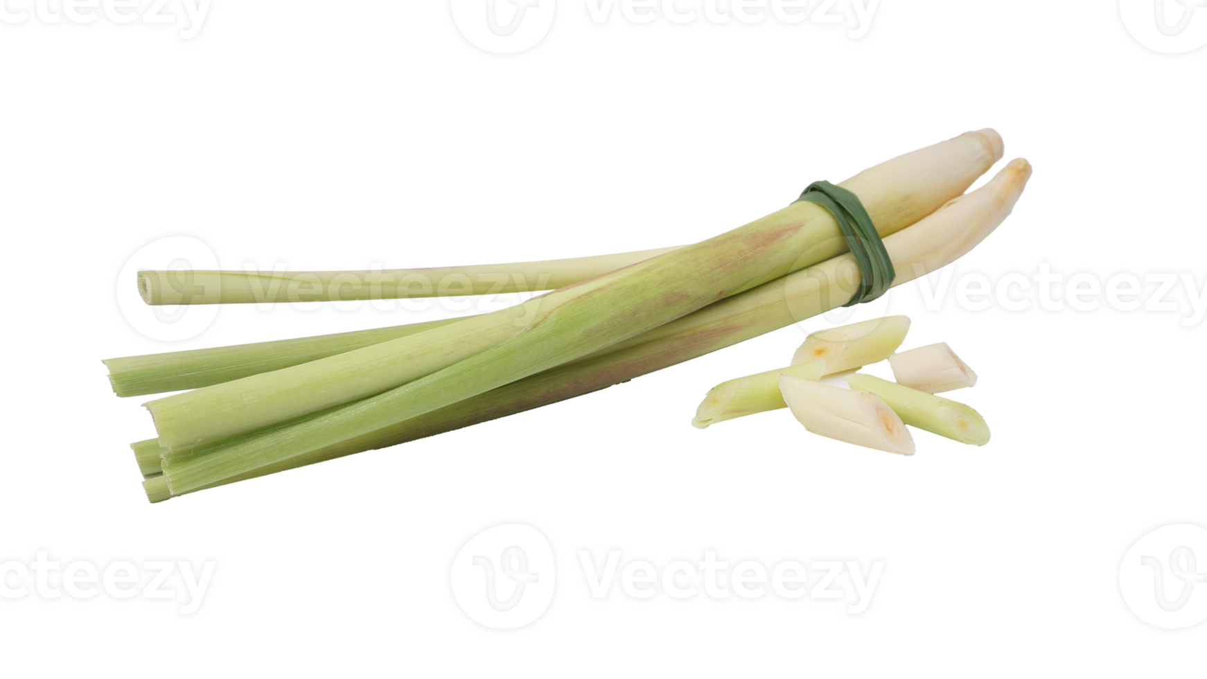 Stalks and Slices of Lemongrass Spice on Transparent Background png