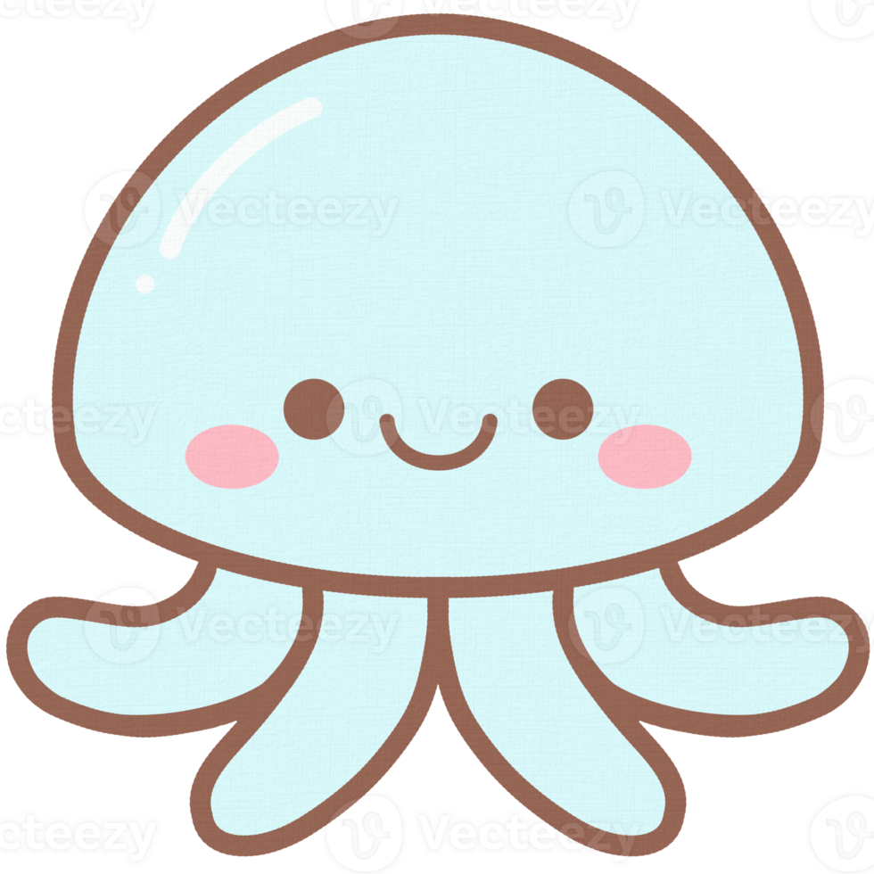 Cute JellyFish Hand Drawn Element png