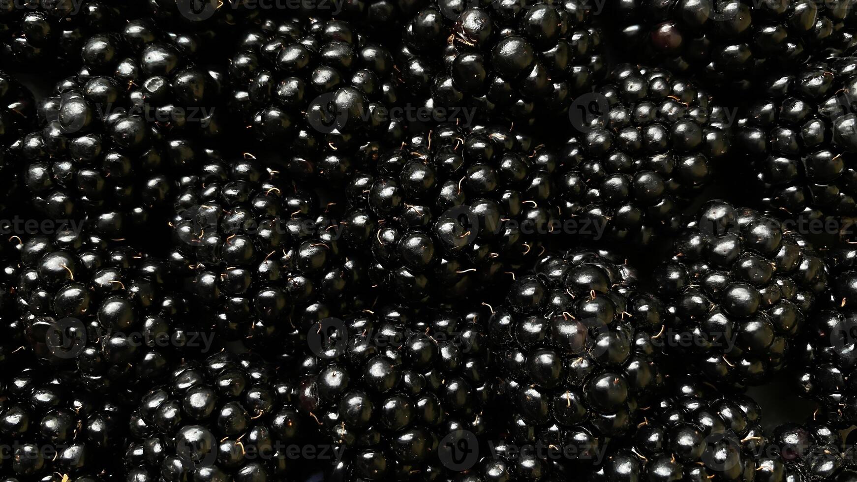 Close-up of fresh blackberries with a glossy texture. photo