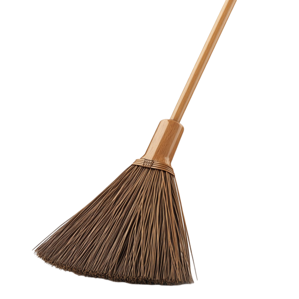 Traditional Broom on Transparent Background png