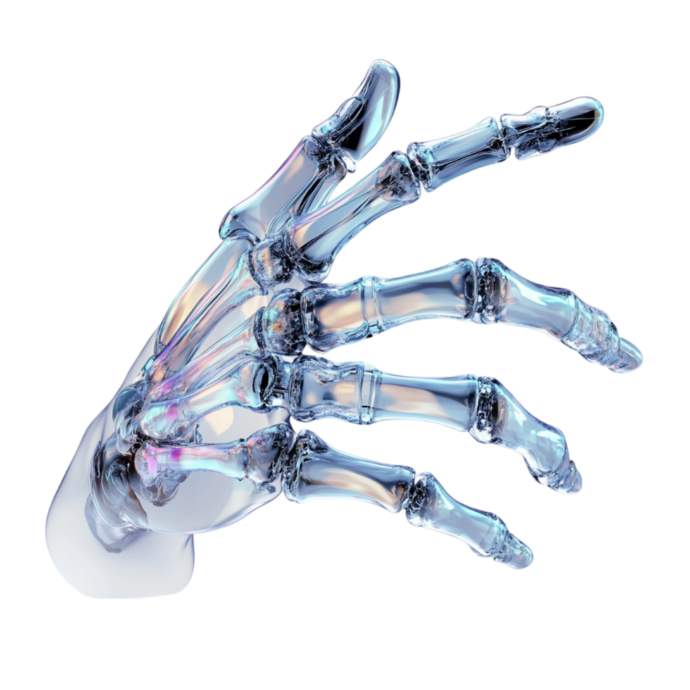 Transparent Robotic Hand in 3D Design png