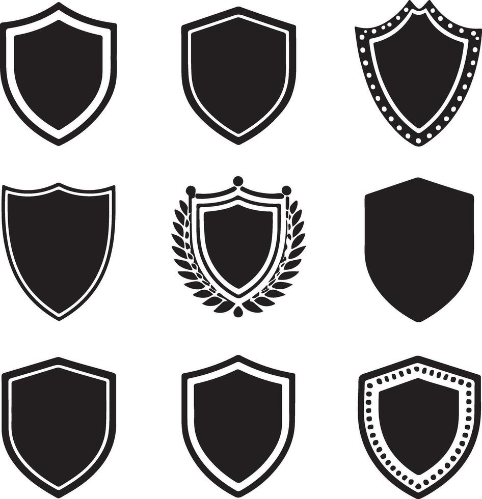 Shield icon set collection on white background vector