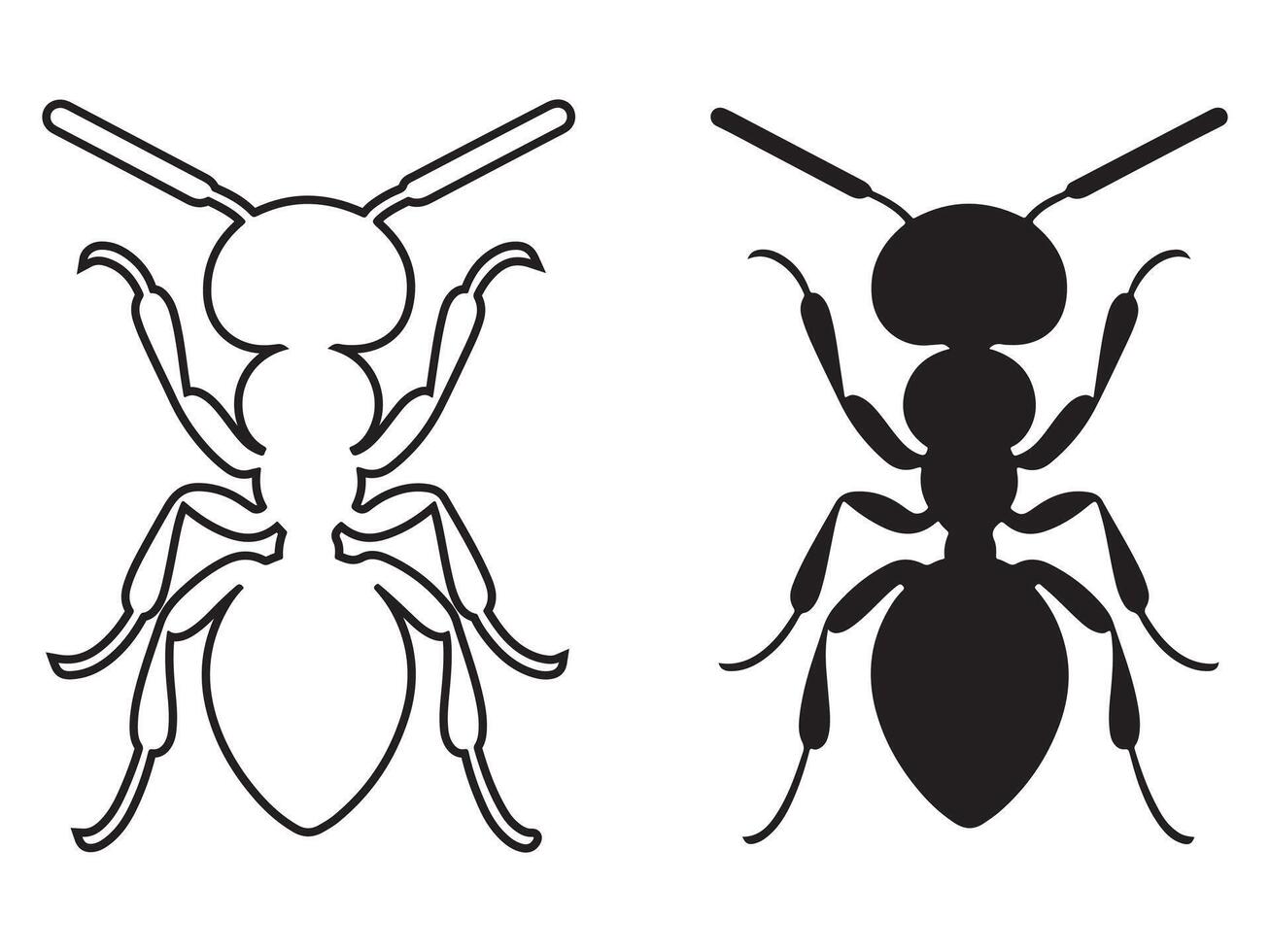 Ants Icon on Black and White Backgrounds vector
