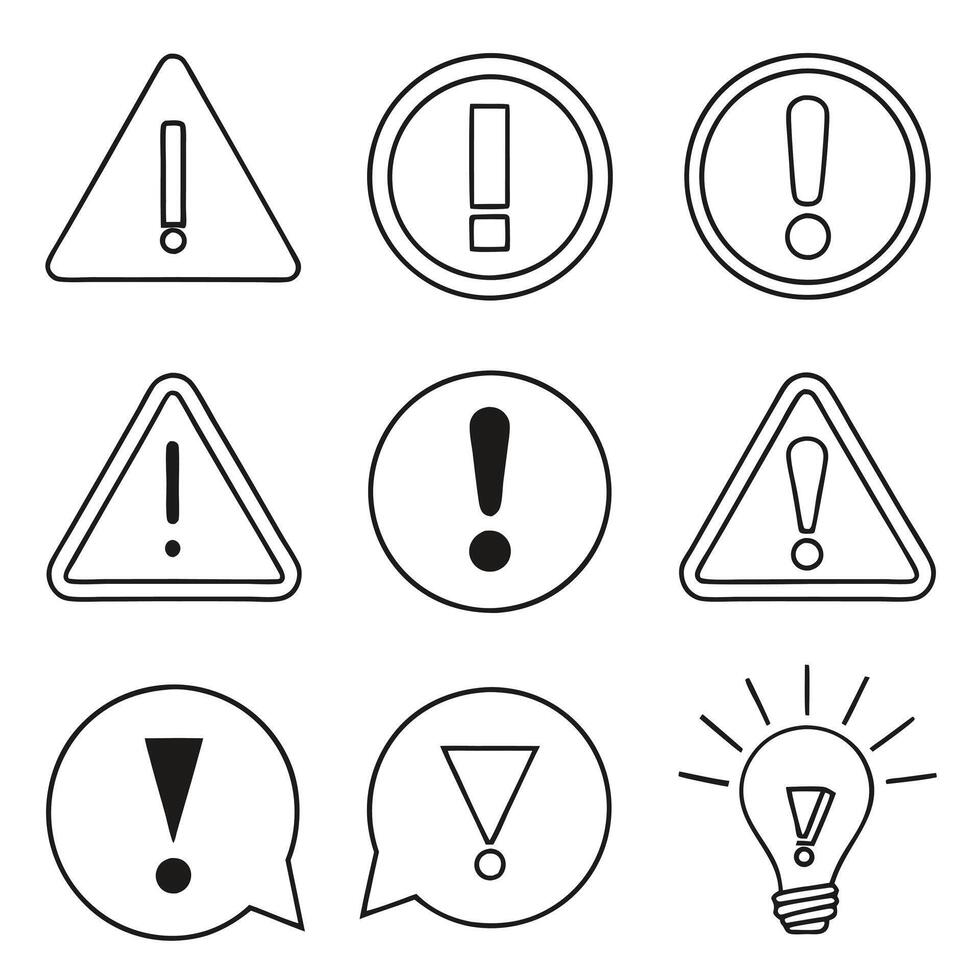 Alert, Warning, and Error Icons Pack vector