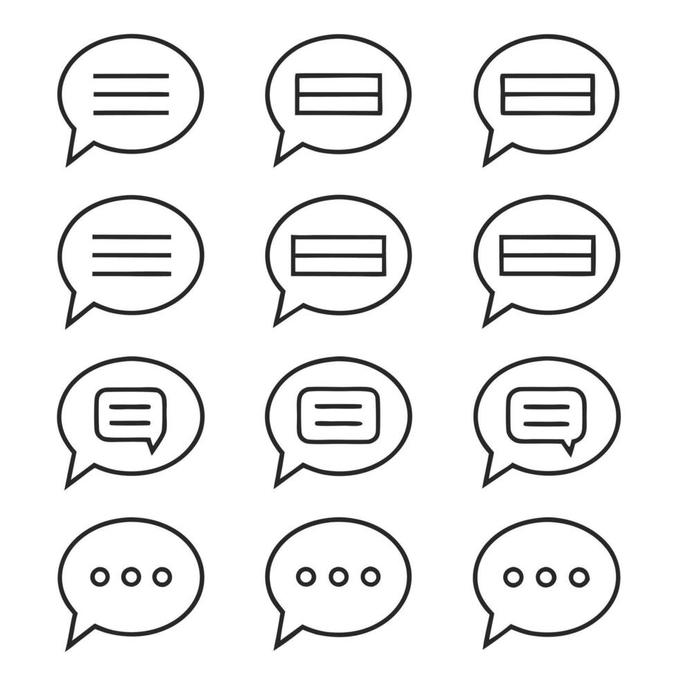 Conversation and Speech Editable Icon Pack vector