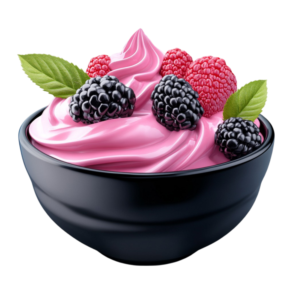 Berry Yogurt Dessert in Bowl png