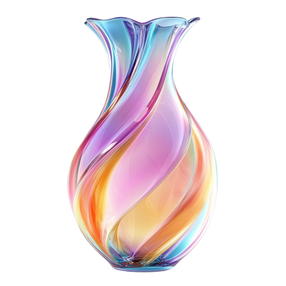 Abstract Colorful Glass Vase Design png