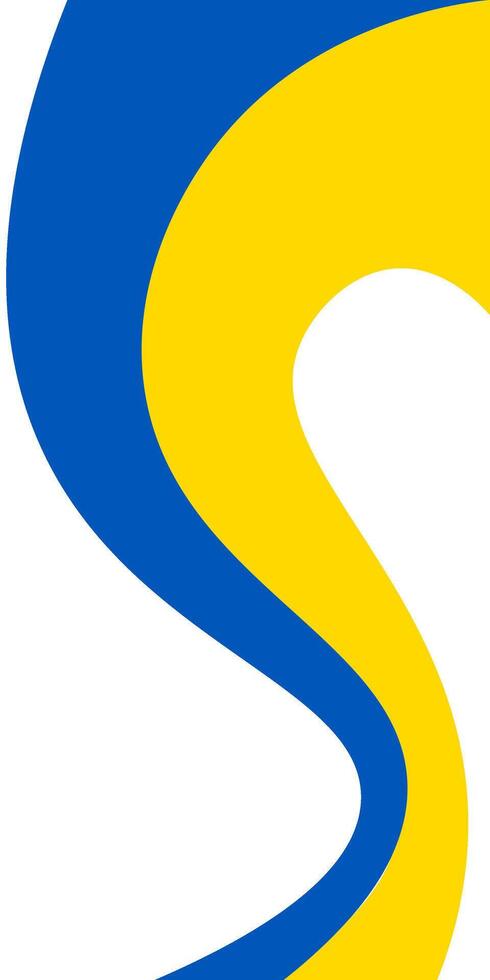 Vertical Ukrainian flag is flowing on a transparent background. Abstract story for Independence day of Ukraine. illustration. vector