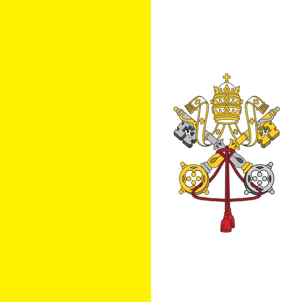 Official national flag of Vatican City State vector