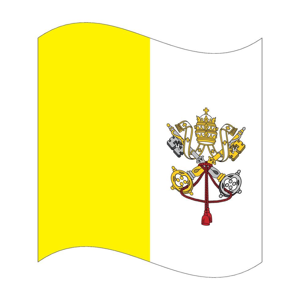 Wavy flag of Vatican City State, isolated on a clear background vector