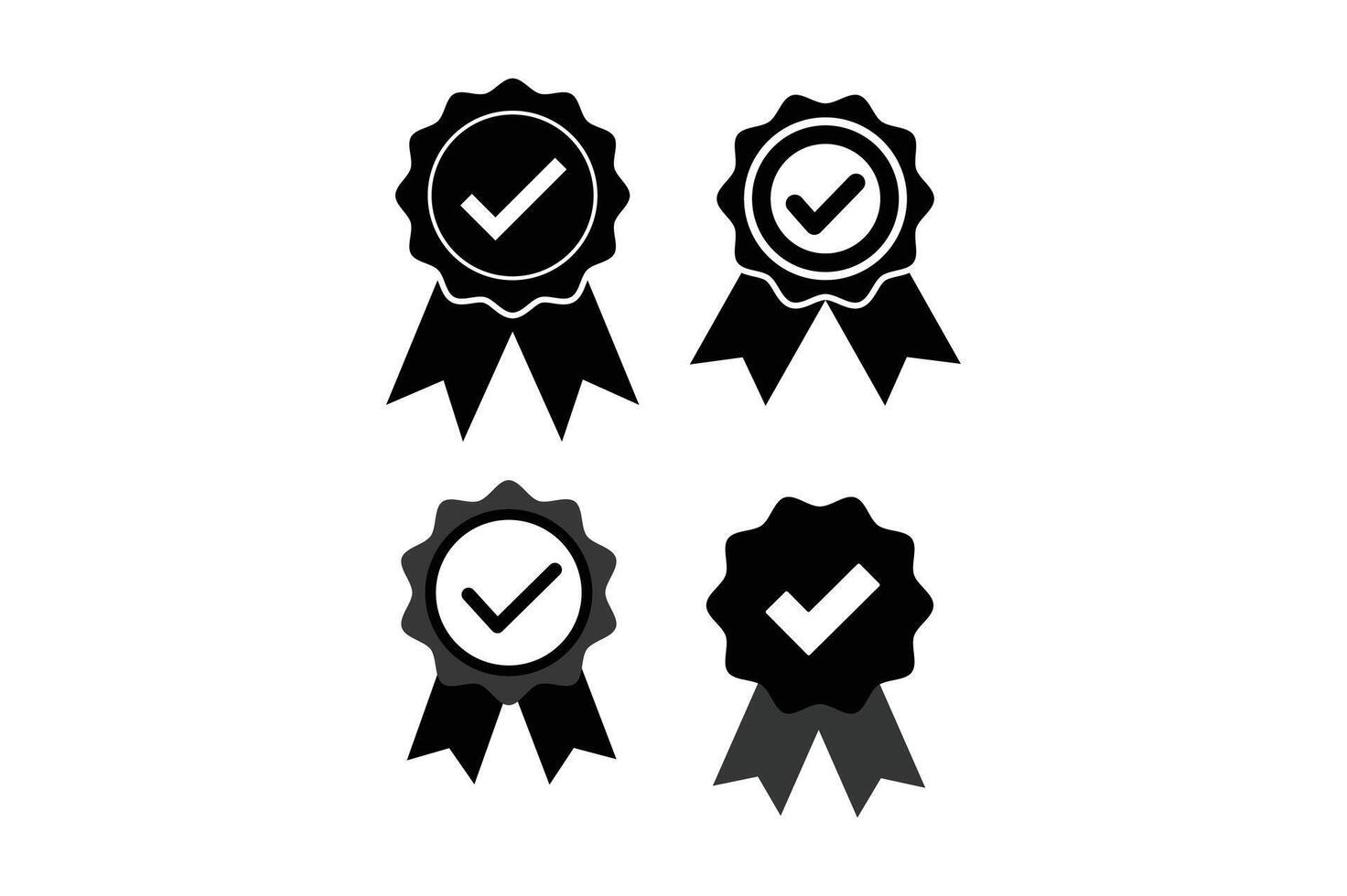 Quality Check Ribbon Icon Design, quality check ribbon icon, approved checkmark badge, verified ribbon icon, verified product stamp vector