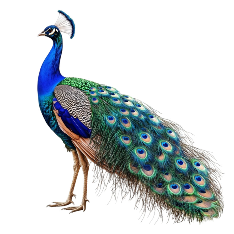Peacock with Detailed Feathers Spread png