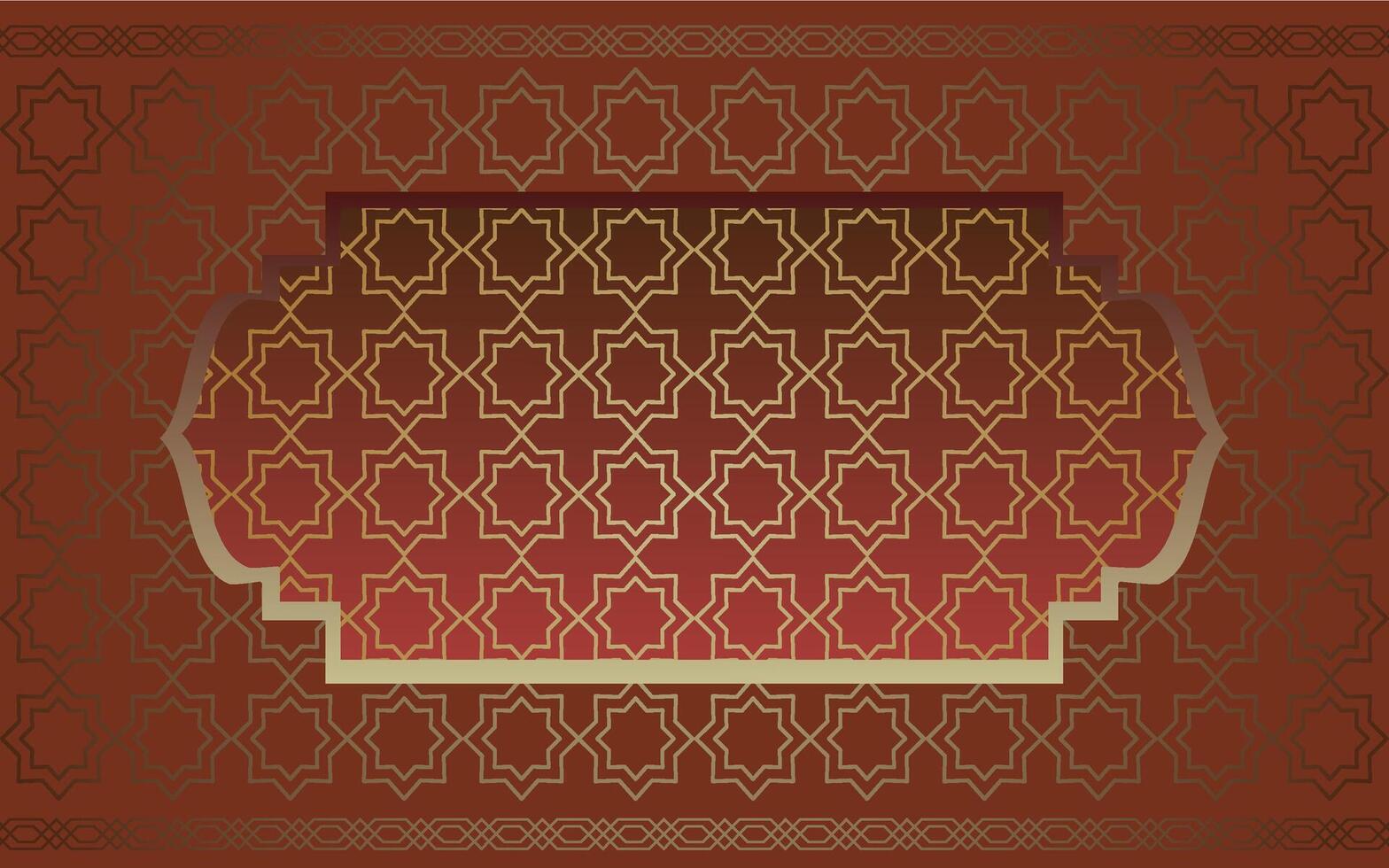 An ornate pattern on a red background with a gold frame vector