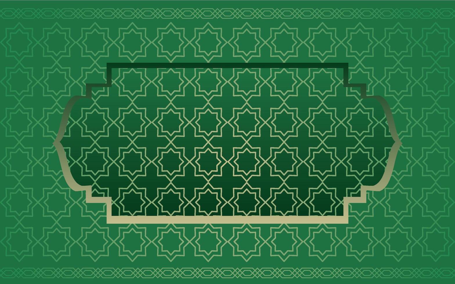 An islamic background with a green and gold pattern vector