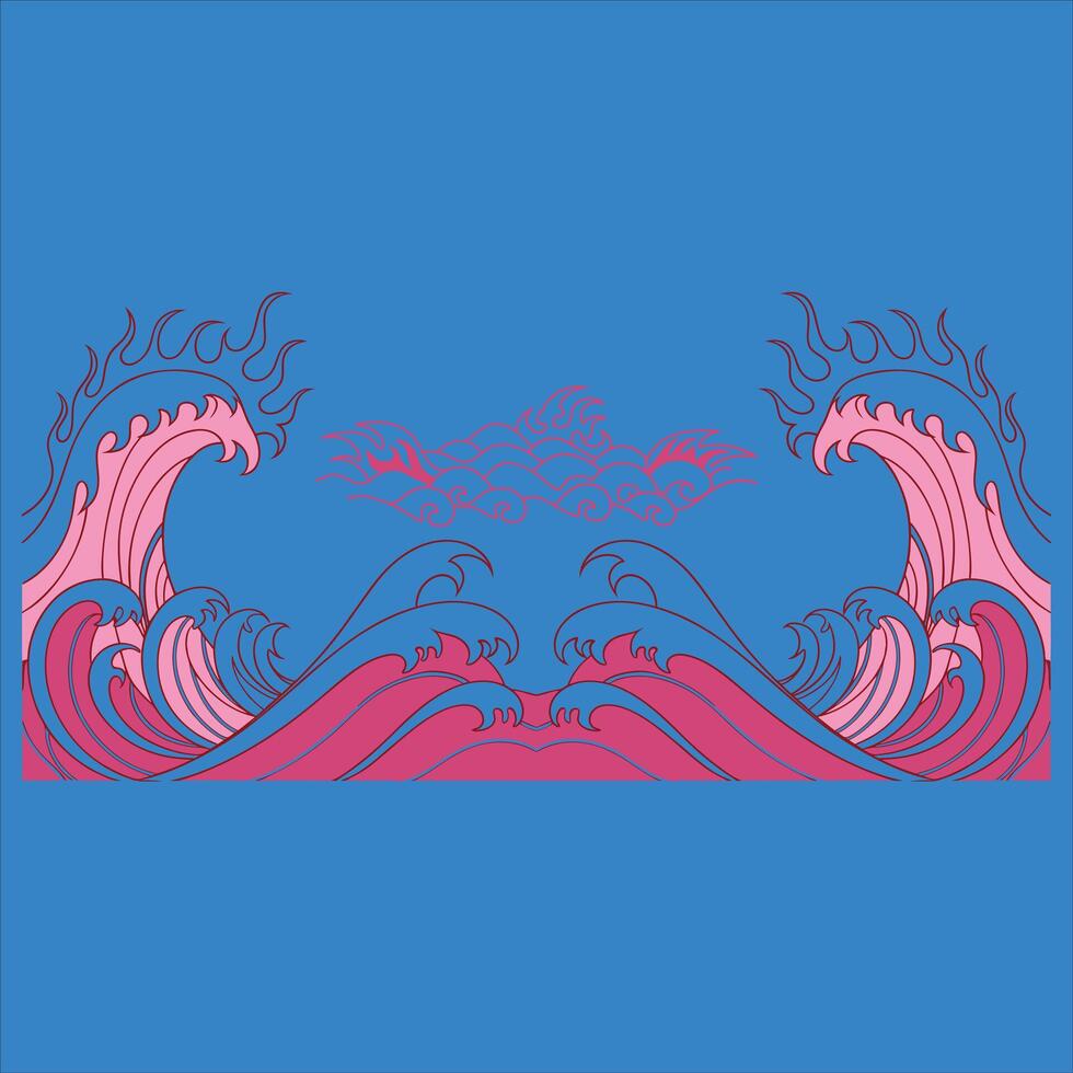 Elegant Pink Waves Fluid Flame Background Design. vector