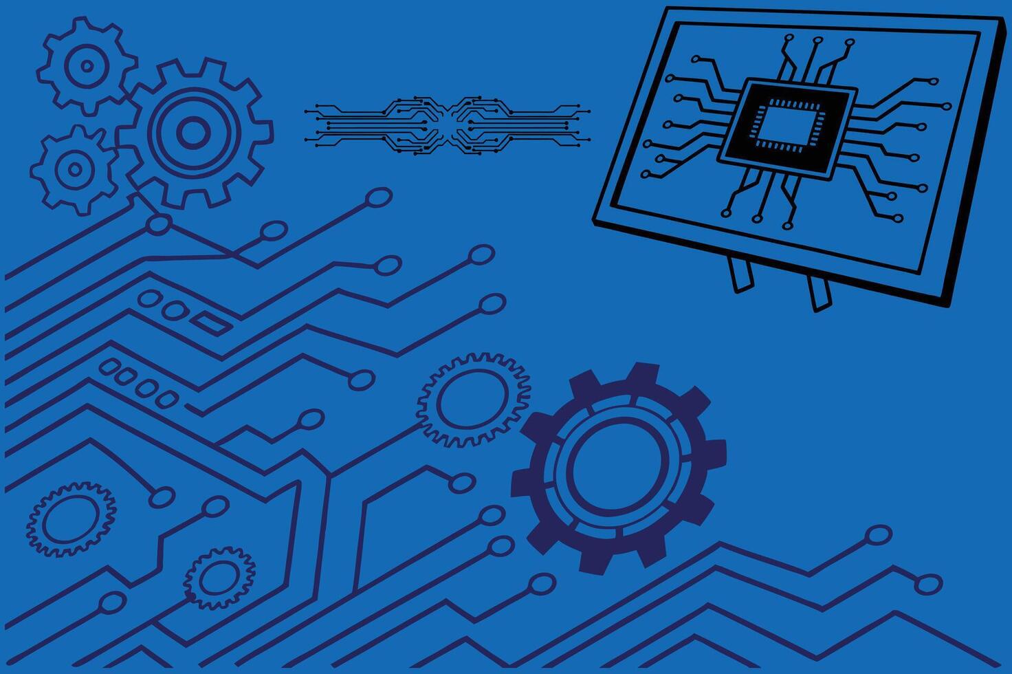 Circuit Board Background Hi Tech Digital Innovation vector