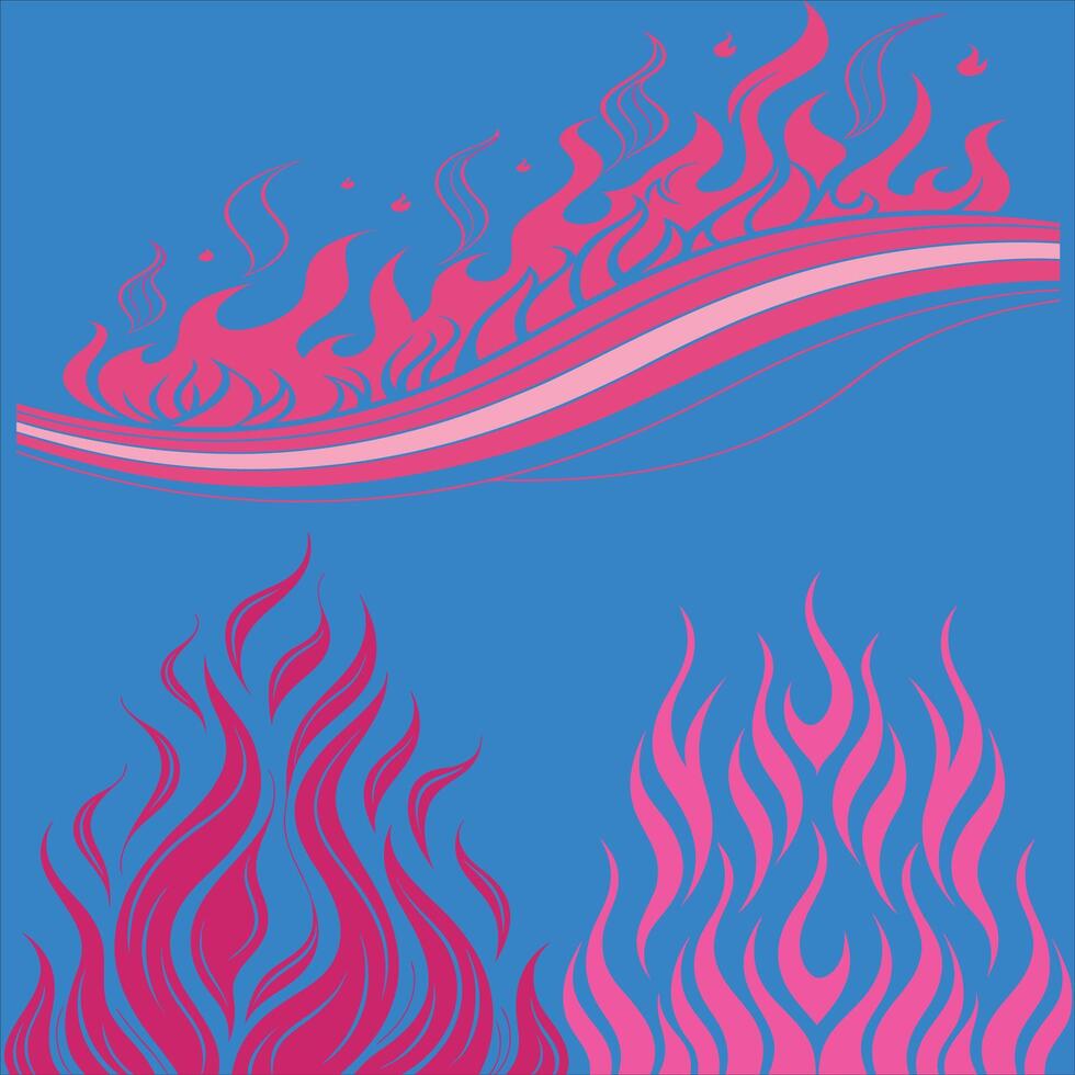 Abstract Pink Waves Fluid Flame Background Design. vector