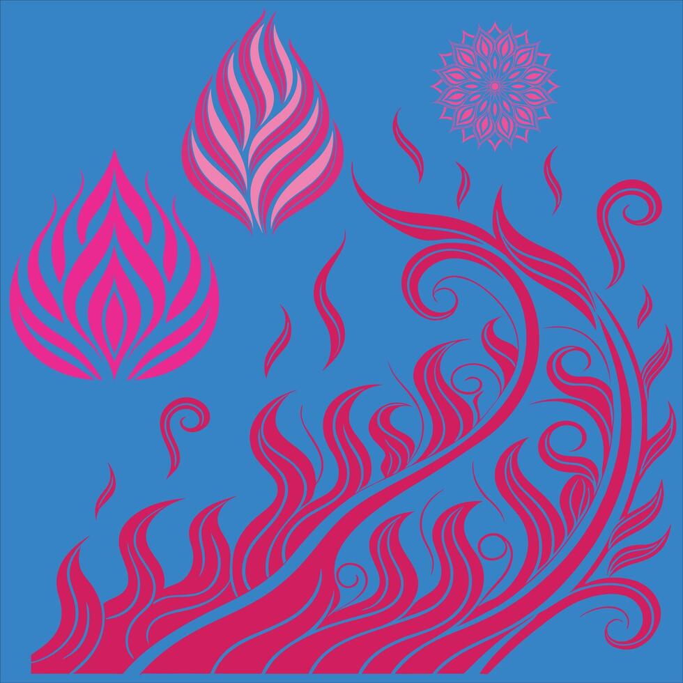 Elegant Abstract Pink Waves Fluid Flame Background Design. vector