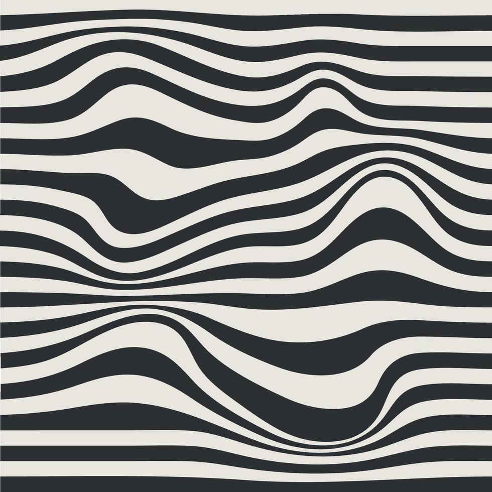 A hypnotic optical illusion with wavy lines. Perfect for creating mind-bending designs for posters, album covers vector