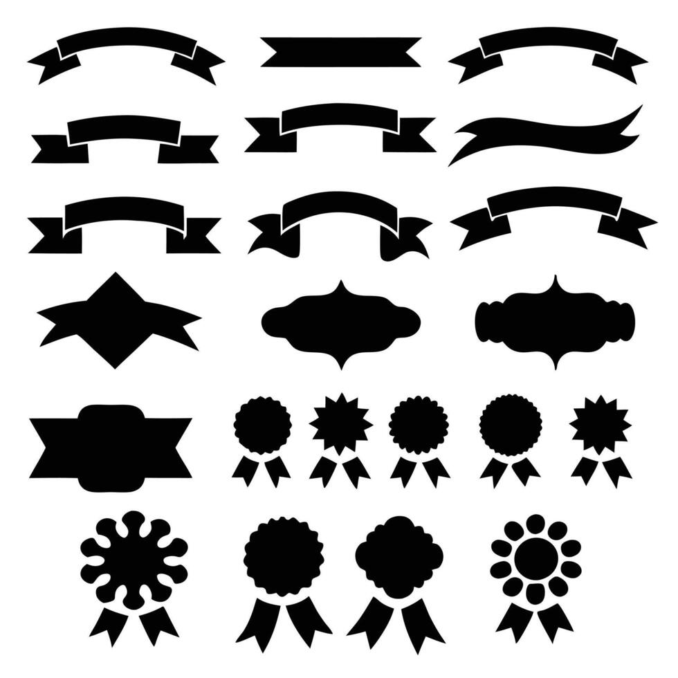 Contemporary Black Silhouette Illustration with Geometric Shapes vector