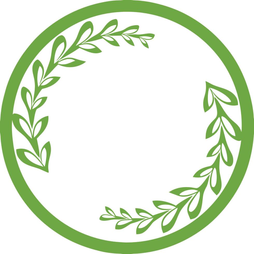 Elegant Circular Floral Wreath Design in Monochrome vector