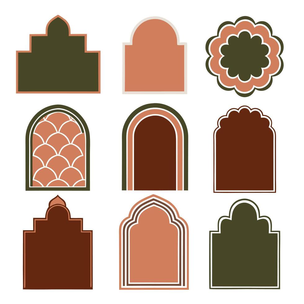 Intricate Arabesque Frame Design with Islamic Geometric Patterns vector