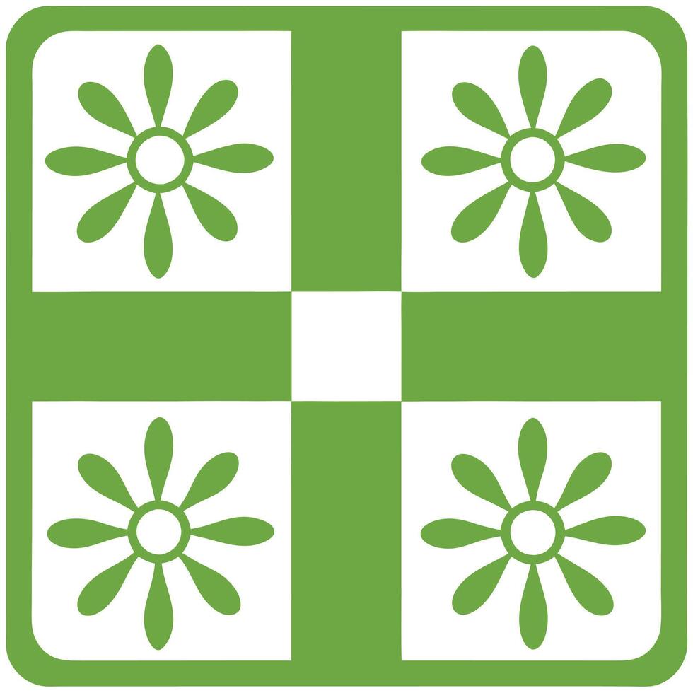 Sophisticated Green and White Floral Design vector